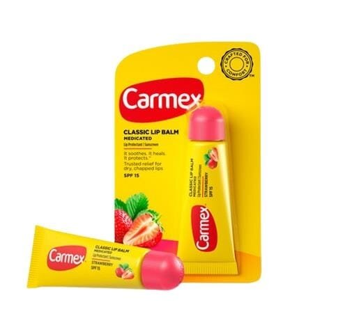 Бальзам для губ Carmex SPF15 зі смаком Полуниці, 10 г тюбик