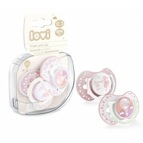 Пустушка силіконова Lovi Pride and joy динамічна, 22/844girl, 0-3 місяці, 2 шт