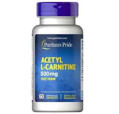 Ацетил L-Карнітин Puritan's Pride Acetyl L-Carnitine Free Form 500 мг, 60 капсул