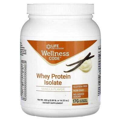 Протеїн Life Extension Wellness Code Whey Protein Isolate ваніль, 403 г