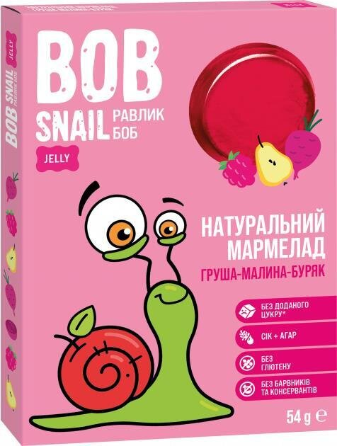 Мармелад Bob Snail Jelly грушево-малиново-буряковий, 54 г