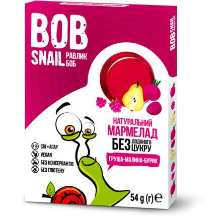 Мармелад Bob Snail Jelly грушево-малиново-буряковий, 54 г