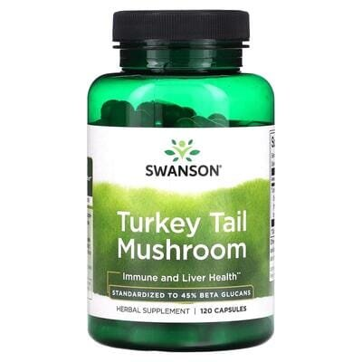 Гриб Трутовик різнокольоровий Swanson Turkey Tail Mushroom 500 мг, 120 капсул