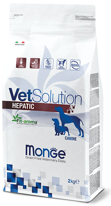 Корм сухий Monge Dog VetSolution Hepatic canine для собак усіх порід при хворобах печінки, 2 кг