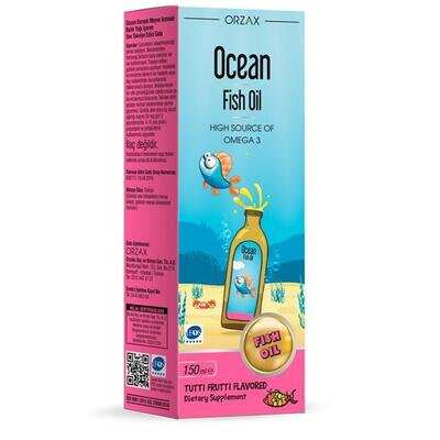 Риб'ячий жир для дітей Orzax Ocean Fish Oil зі смаком тутті-фрутті сироп по 150 мл у флак.