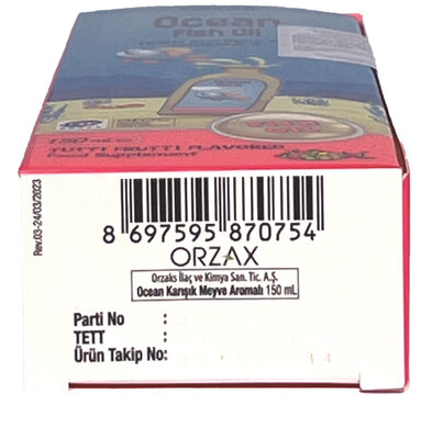 Риб'ячий жир для дітей Orzax Ocean Fish Oil зі смаком тутті-фрутті сироп по 150 мл у флак.