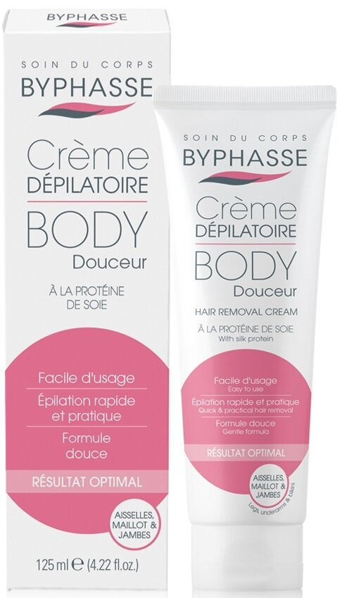 Крем для депіляції Byphasse Hair Removal з екстрактом шовку, 125 мл