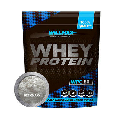 Протеїн Willmax Whey Protein 80% Unflavored, без смаку, 920 г