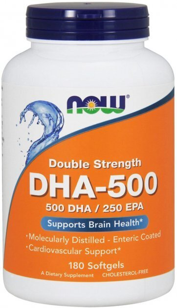 Докозагексаєнова кислота NOW DHA-500 Fish Oil м'які капсули №180