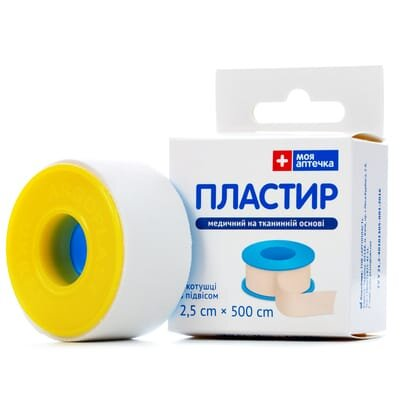 Пластир медичний Моя Аптечка на тканинній основі 2,5 см x 500 см