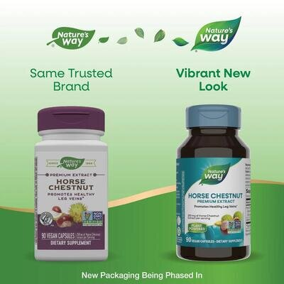 Екстракт кінського каштана Nature's Way Horse Chestnut Premium Extract 250 мг, 90 веганських капсул