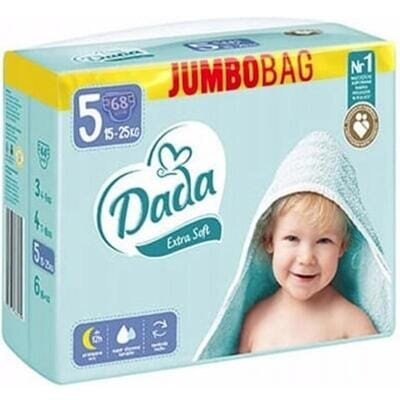 Підгузки Dada Extra Soft Jumbo Bag дитячі, розмір 5, 15-25 кг, 68 шт