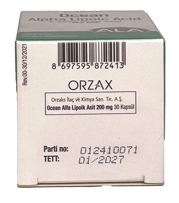 Альфа-ліпоєва кислота Orzax Ocean Alpha Lipoic Acid 200 мг, 30 капсул
