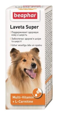 Вітаміни для собак Beaphar Laveta Super від линьки, для здорової шкіри та красивої блискучої вовни, 50 мл