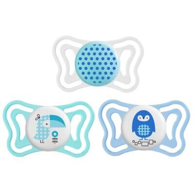 Пустушка силіконова Chicco Physio Light (71031.21), від 2 до 6 місяців, для хлопчиків, 2 шт