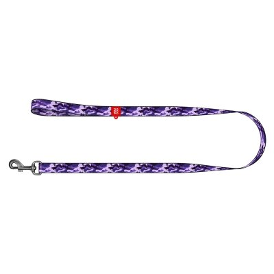 Повідець Collar WAUDOG Nylon малюнок Фіолетовий камо, ширина 15 мм довжина 122 см
