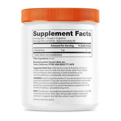 Амінокислота L-Глютамін Doctor's Best L-Glutamine Powder, 300 г