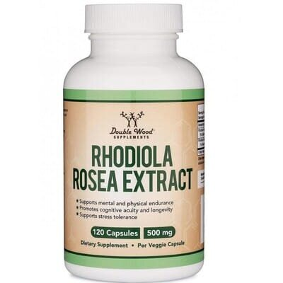 Родіола рожева Double Wood Rhodiola Rosea Extract 500 mg, 120 капсул