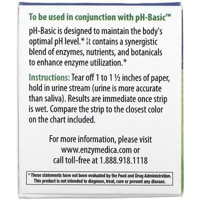 Тест-смужки Enzymedica Ph Strips для визначення pH, 16-футова котушка