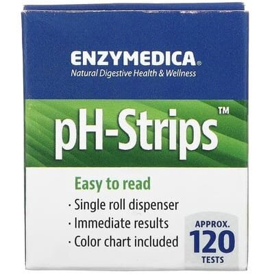 Тест-смужки Enzymedica Ph Strips для визначення pH, 16-футова котушка