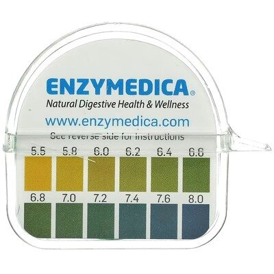 Тест-смужки Enzymedica Ph Strips для визначення pH, 16-футова котушка