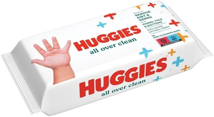 Серветки вологі Huggies All Over Clean дитячі, 56 шт