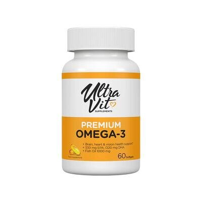 Преміум Омега-3 VPLab UltraVit Premium Omega-3, 60 гелевих капсул