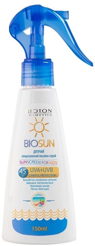 Лосьйон-спрей сонцезахисний Bioton Cosmetics BioSun SPF45 дитячий, 150 мл