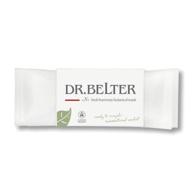 Маска Dr.Belter Line N для обличчя органічна освіжаюча і ревіталізуюча флісова, 2 саше*24 мл