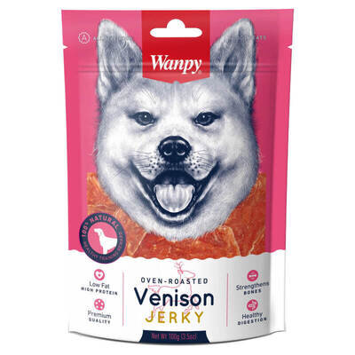 Ласощі для собак Wanpy Venison Jerky В'ялене філе оленини, 100 г