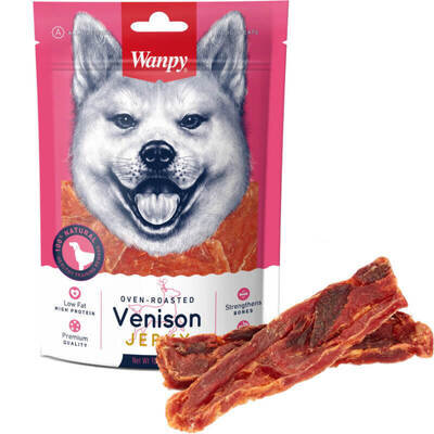 Ласощі для собак Wanpy Venison Jerky В'ялене філе оленини, 100 г