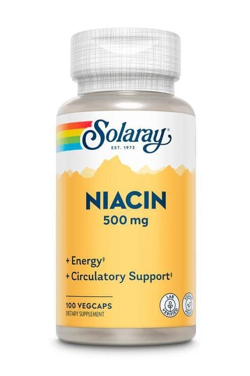 Ніацин Solaray Niacin 500, 100 веганських капсул