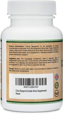 Бергамот Double Wood - Citrus Bergamot Extract 1000 mg, 60 капсул