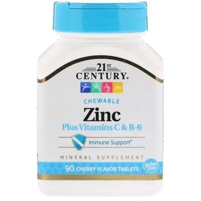 Цинк Плюс вітамін С та В6 21st Century Zinc Plus Vit C & B6, 90 таблеток