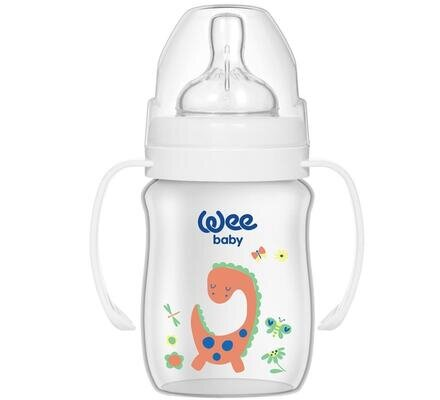 Пляшечка для годування Wee Baby Classic Plus PP з широкою шийкою з ручками, силіконова соска №1, 150 мл