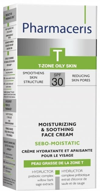 Крем для обличчя Pharmaceris T Sebo-Moistatic SPF30 зволожуючий заспокійливий під час та після лікування акне, 50 мл