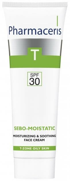 Крем для обличчя Pharmaceris T Sebo-Moistatic SPF30 зволожуючий заспокійливий під час та після лікування акне, 50 мл