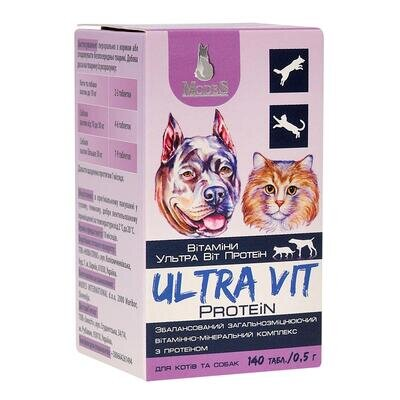 Вітамінно-мінеральний комплекс ModeS Ultra Vit Protein для собак та котів, 140 таблеток