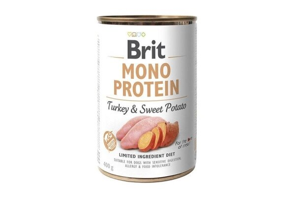 Корм вологий для собак Brit Mono Protein з індичкою та бататом, 400 г