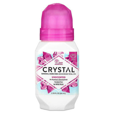 Дезодорант кульковий Crystal Unscented без запаху натуральний без алюмінію, 66 мл