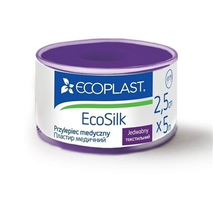 Пластир медичний Ecoplast EcoSilk на текстильній основі 2,5 см x 5 м, в пластик. котушці