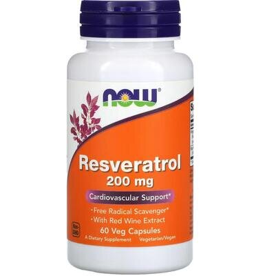 Ресвератрол NOW Resveratrol 200 мг вег. капсули №60