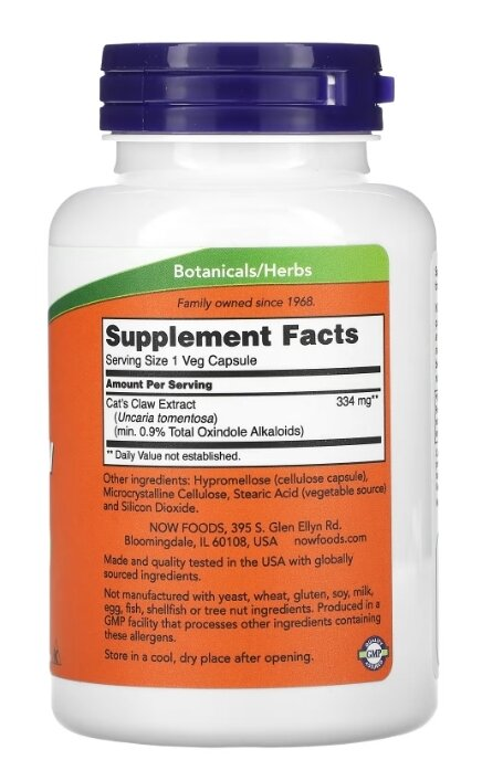 Котячого Кігтя екстракт NOW Cat's Claw Extract вег. капсули №120