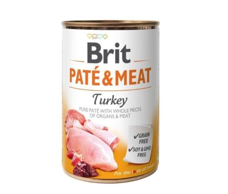 Корм вологий для собак Brit Pate & Meat з індичкою, 400 г