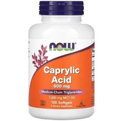 Каприлова кислота NOW Caprylic Acid 600 мг м'які капсули №100