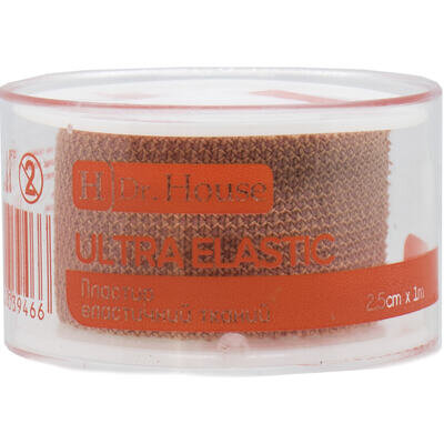 Пластир медичний Dr. House Ultra Elastic на тканинній еластичній основі 2,5 см х 1 м, 1 штука