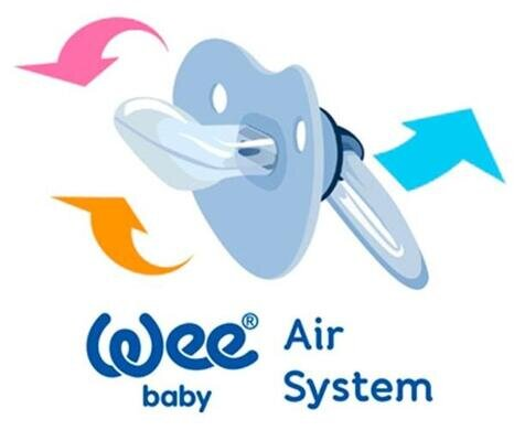 Набір пустушок силіконових Wee Baby День-ніч №1, ортодонтичні 0-6 місяців, 2 шт