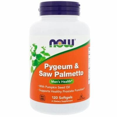 Слива та Со Пальметто NOW Pygeum & Saw Palmetto м'які капсули №120