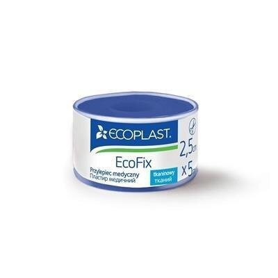 Пластир медичний Ecoplast EcoFix на тканій основі 2,5 см x 5 м, в пластик. котушці