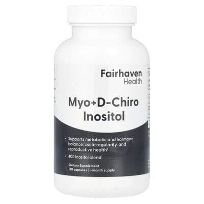 Міо-інозитол та D-хиро інозитол Fairhaven Health Myo + D-Chiro Inositol, 120 капсул